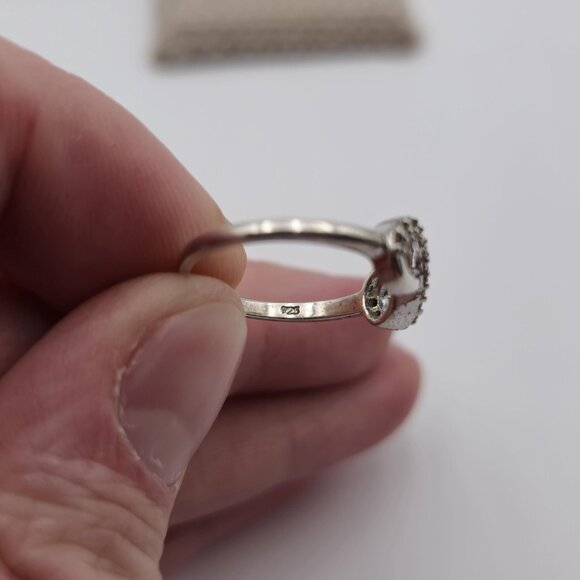 Size 7 Sterling Silver Bright Cubic Zirconia Infinity Ring A3488 - Picture 5 of 8